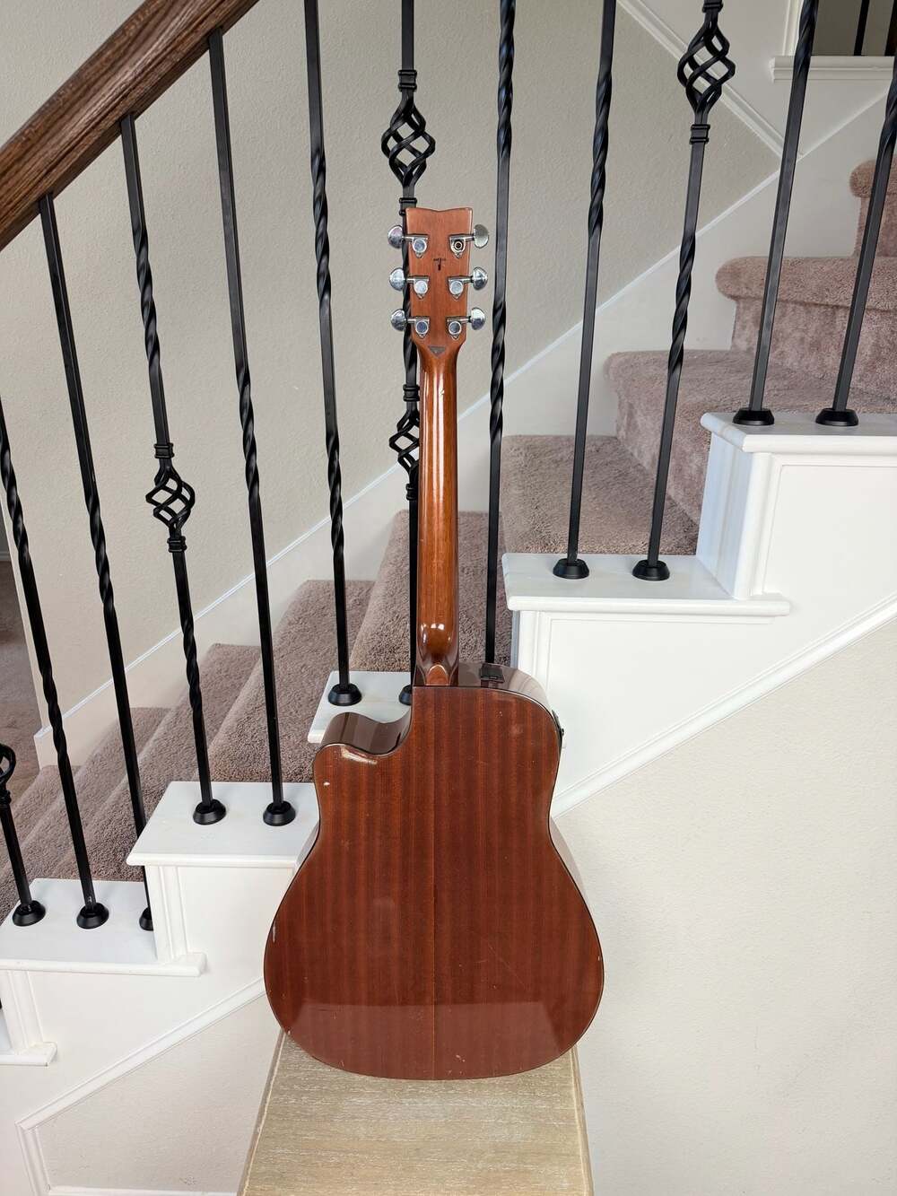 Yamaha FGX-413SC Acoustic Electric Guitar with Custom Floral Art - Picture 8 of 10